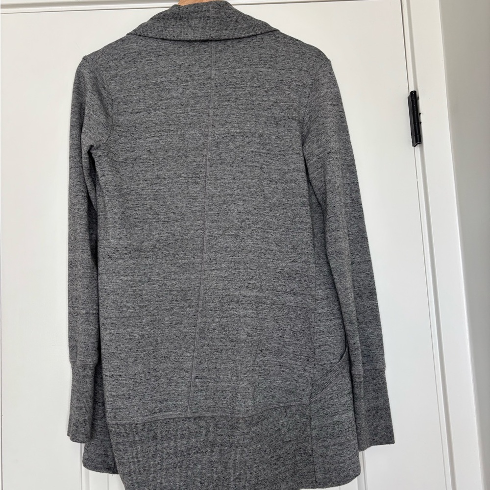 Athleta Pranayama Wrap Marled Gray Open Front Cardigan Yoga Lounge XXS - Picture 3 of 8